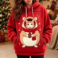 thumbnail image 1 of BOOMNY Christmas Pet Pouch Hoodie for Women Cute Animal Graphic Cat Dog Hoodies for Women Kangaroo Pocket Warm Winter Animal Holder, 1 of 4