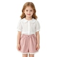 thumbnail image 1 of BOOMNY Girl's Baggy Shorts Wide Leg Shorts for Kids Trendy Elastic Waist Solid Cozy Summer Shorts With Pocket, 1 of 5