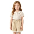 thumbnail image 1 of BOOMNY Girl's Baggy Shorts Wide Leg Shorts for Kids Trendy Elastic Waist Solid Cozy Summer Shorts With Pocket, 1 of 5