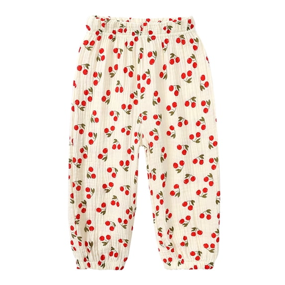BOOMNY Girl's Casual Pants Wide Leg Loungewear Pants for Kids Trendy Elastic Waist Drawstring Graphic Cozy Dailywear Trousers