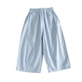 thumbnail image 1 of BOOMNY Girl's Casual Pants Wide Leg Pants for Kids Trendy Elastic Waist Solid Cozy Dailywear Trousers, 1 of 3