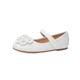 thumbnail image 1 of BOOMNY Girl's Sandals Closed Toe Low Heels Pu Leather Sandals for Kids Hook And Loop Straps Floral Elegant Wedding Princess Shoes, 1 of 6