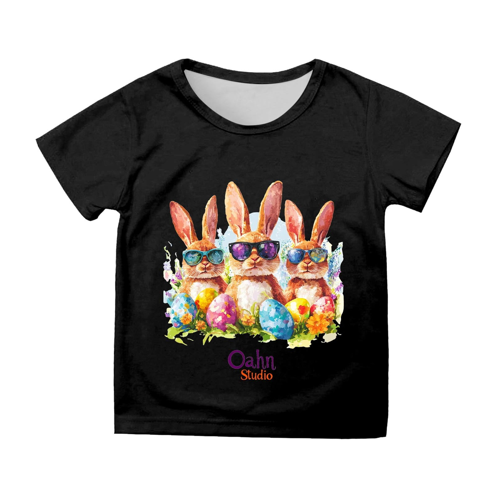 BOOMNY Girl's T Shirts Kids Happy Easter Graphic Cartoon Bunny Carrot ...