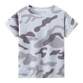 thumbnail image 1 of BOOMNY Girl's Tees Casual Camo Printed Short Sleeve Crew Neck Lightweight Soft Comfortable Tee Shirt Comfy Girls Summer Clothes 5-6 Years, 1 of 3
