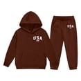 thumbnail image 1 of BOOMNY Girls 2 Peice Sweatsuits Usa Flag Graphic Long Sleeve Hoodies Sweatpants Sets for Kids Warm Winter Thick Track Suits, 1 of 4