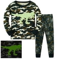 thumbnail image 1 of BOOMNY Girls 2 Peice Pajamas Sets Cartoon Graphic Long Sleeve Sleepwear Tops Pants Pjs Set for Kids Cozy Loungewear Homewear, 1 of 2