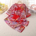 thumbnail image 1 of BOOMNY Girls 2 Peice Pajamas Sets Floral Graphic Short Sleeve Sleepwear Tops Pants Pjs Set for Kids Cozy Loungewear Homewear, 1 of 4