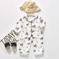 thumbnail image 1 of BOOMNY Girls 2 Peice Pajamas Sets Graphic Short Sleeve Buttons Sleepwear Tops Pants Pjs Set for Kids Cozy Loungewear Homewear, 1 of 3