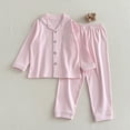 thumbnail image 1 of BOOMNY Girls 2 Peice Pajamas Sets Soft Long Sleeve Buttons Sleepwear Tops Pants Pjs Set for Kids Cozy Loungewear Homewear, 1 of 9