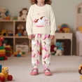 thumbnail image 1 of BOOMNY Girls 2 Peice Pajamas Sets White Horse Graphic Long Sleeve Sleepwear Tops Pants Pjs Set for Kids Cozy Loungewear Homewear, 1 of 5