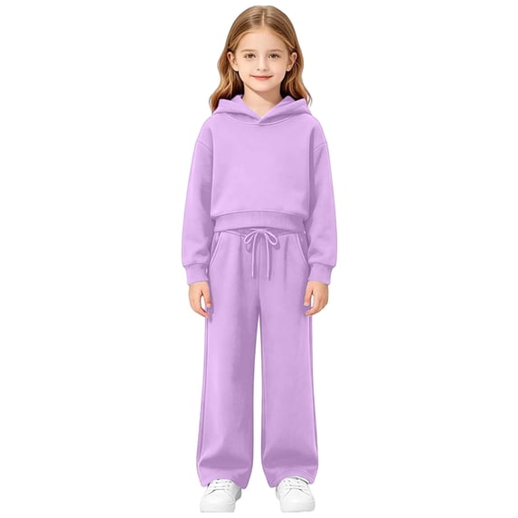 BOOMNY Girls 2 Peice Sweatsuits Back To School Long Sleeve Hoodies Sweatpants Sets for Kids Comfy Track Suits