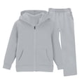 thumbnail image 1 of BOOMNY Girls 2 Peice Sweatsuits Solid Y2K Long Sleeve Zip Hoodies Sweatpants Sets for Kids Baggy Track Suits, 1 of 7