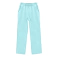 thumbnail image 1 of BOOMNY Girls Baggy Sweatpants Wide Leg Sweat Pants for Kids Trendy Elastic Waist Drawstring Solid Fall Jogger Trousers With Pockets, 1 of 4
