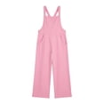 thumbnail image 1 of BOOMNY Girls Casual Jumpsuits Solid Sleeveless Spaghetti Strap Romper for Kids Soft Baggy Fall Jumpsuit, 1 of 4