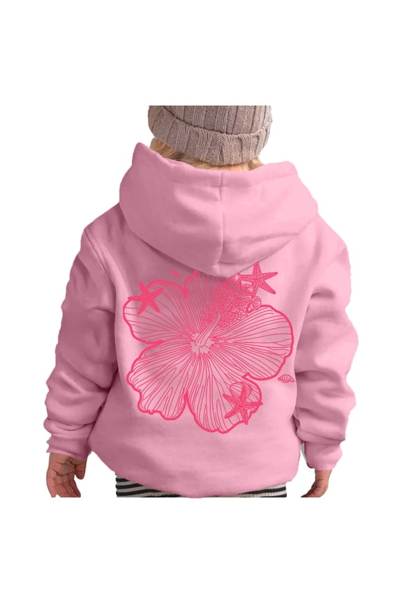 Girls Hoodie Long Sleeve Soft Sweatshirt Graphic Coconut Tree Hoody Kids Cute Pullovers Tops Lovely Toddler Dailywear