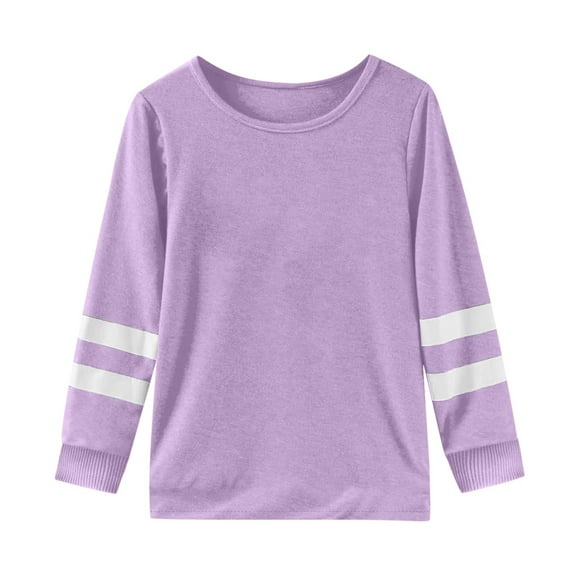 BOOMNY Girls Long Sleeve T-Shirt Children Crew Neck Tops T Shirts Tee Toddler Cozy Dailywear 5-6 Years