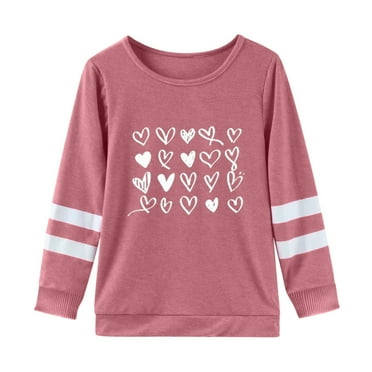 BOOMNY Girls Long Sleeve T Shirt Children Crew Neck Tops Tunic Girls T Shirt Toddler Lovely Dailywear 6-7 Years