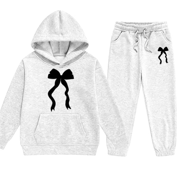 BOOMNY Girls Outfit 2 Peice Sets Graphic Long Sleeve Tops Pants Sets for Kids Soft Clothing Set