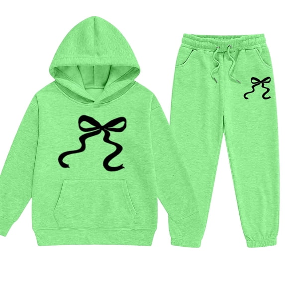 BOOMNY Girls Outfit 2 Peice Sets Graphic Long Sleeve Tops Pants Sets for Kids Soft Clothing Set