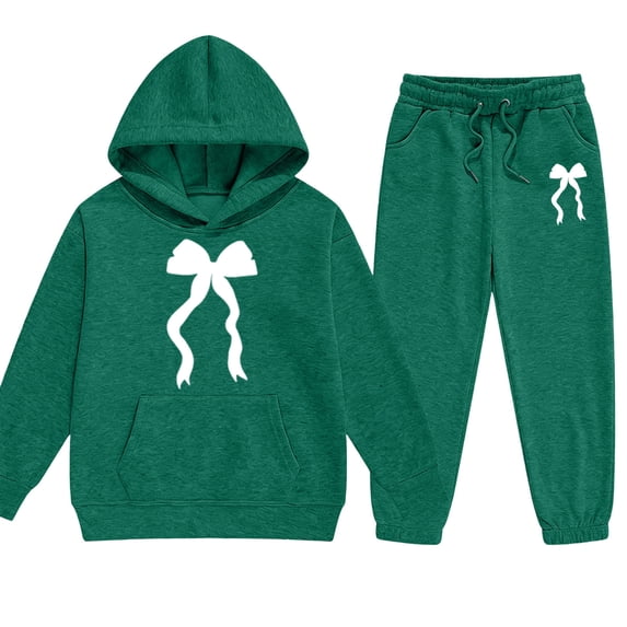 BOOMNY Girls Outfit 2 Peice Sets Graphic Long Sleeve Tops Pants Sets for Kids Soft Clothing Set