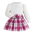thumbnail image 1 of BOOMNY Girls Outfit 2 Peice Sets Graphic Long Sleeve Tops Skirts Sets for Kids Soft Clothing Set, 1 of 9