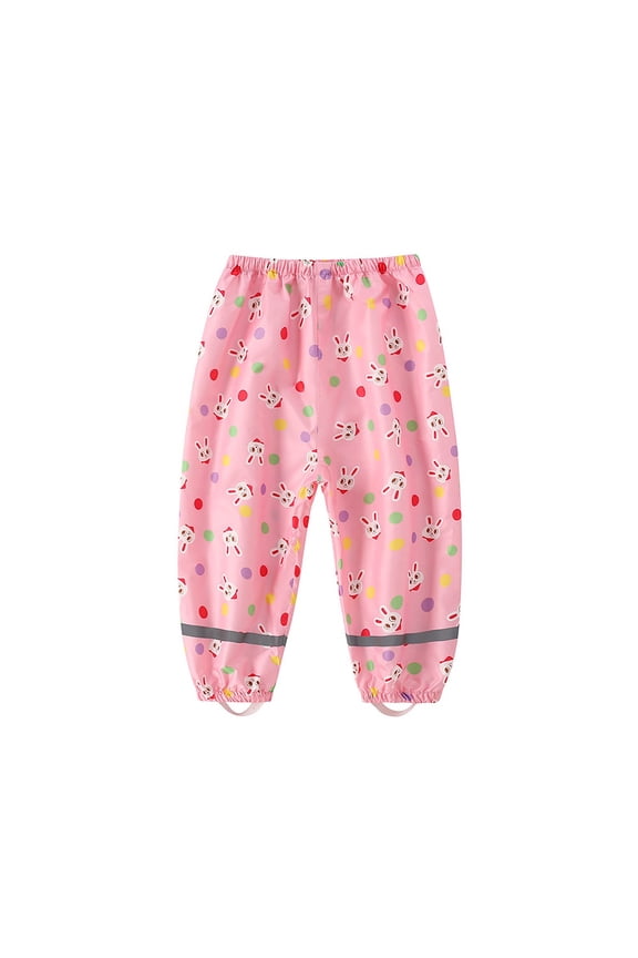 Girls Rain Pants Wide Leg Hiking Pants for Girl Trendy Cartoon Graphic Elastic Waist Athletic Jogger Pant With Pocket