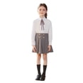 thumbnail image 1 of BOOMNY Girls School Uniform 3 Peice Sets British Long Sleeve Shirts Dress And Bowtie Sets for Kids Elegant Clothing Set, 1 of 9