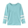 thumbnail image 1 of BOOMNY Girls T Shirts Casual Patchwork Striped Long Sleeve Trendy Crewneck Cool Breathable Tee Leisure Girl's Summer Clothing 7-8 Years, 1 of 5