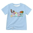 thumbnail image 1 of BOOMNY Girls T Shirts Kids Happy Easter Graphic Cartoon Bunny Carrot Printed Short Sleeve Round Neck Cool Breathable Tee Leisure Girl's Summer Clothing 10-11 Years, 1 of 5