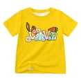 thumbnail image 1 of BOOMNY Girls T-Shirts Kids Happy Easter Graphic Cartoon Bunny Carrot Printed Short Sleeve Round Neck Lightweight Loose T Shirt Comfy Girls Dailywear 11-12 Years, 1 of 5