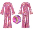 thumbnail image 1 of BOOMNY Halloween 70S Women Disco Outfit Hippie 7Pcs Sequin Top Bell Bottoms With Accessories Sets Shiny Stage Performance Partywear, 1 of 5