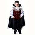thumbnail image 1 of BOOMNY Halloween Boys Clothes Sets Funny Hallowmas Vampire Dress Up Cape Vest Pants Stage Performance Outfits Cozy Halloween Clothing Set, 1 of 3