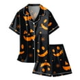 thumbnail image 1 of BOOMNY Halloween Girls 2 Peice Pajamas Sets Hallowmas Pumpkin Ghost Graphic Long Sleeve Sleepwear Tops Pants Pjs Set for Kids Cozy Loungewear Homewear, 1 of 4