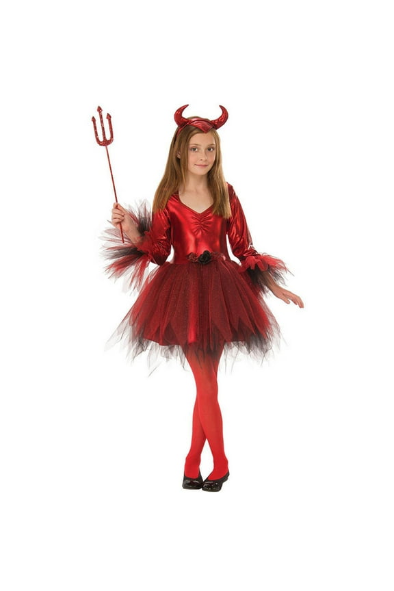Halloween Girls Clothes Sets Funny Hallowmas Demon Dress Up Mesh Tulle Dress With Headwear Stage Performance Outfits Cozy Halloween Clothing Set