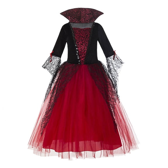 BOOMNY Halloween Girls Clothes Sets Funny Hallowmas Vampire Dress Up Tutu Ballgown Stage Performance Outfits Cozy Halloween Clothing Set