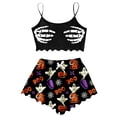 thumbnail image 1 of BOOMNY Halloween Pajamas Women Spooky Skeleton Graphic Sleeveless Tops Shorts Pjs Sets Lightweight Hallowmas Loungewear Nightwear, 1 of 4