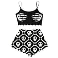 thumbnail image 1 of BOOMNY Halloween Pajamas Women Spooky Skeleton Graphic Sleeveless Tops Shorts Pjs Sets Lightweight Hallowmas Loungewear Nightwear, 1 of 4