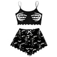 thumbnail image 1 of BOOMNY Halloween Pajamas Women Spooky Skeleton Graphic Sleeveless Tops Shorts Pjs Sets Lightweight Hallowmas Loungewear Nightwear, 1 of 4