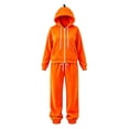 thumbnail image 1 of BOOMNY Halloween Unisex Boys Girls Flannel Outfit Sets Hallowmas Pumpkin Face Graphic Hoodies Pants Set For Child Warm Loungewear Set, 1 of 2