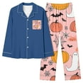 thumbnail image 1 of BOOMNY Halloween Women's Pajama Sets Hallowmas 2 Peice Pjs Set for Women Funny Pumpkin Skeleton Graphic Short Sleeve Sleepwear Tops Shorts Cozy Nightwear Loungewear, 1 of 4