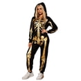 thumbnail image 1 of BOOMNY Halloween Womens Jumpsuit Gothic Hallowmas Skeleton Graphic Long Sleeve Hooded Pjs Jumpsuit Cozy Warm Loungewear Homewear, 1 of 4