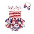 thumbnail image 1 of BOOMNY Independence Day Girls Casual Jumpsuit Sleeveless July 4Th Jumpsuits for Girls Patriotic Usa Flag Graphic Loose Breathable Cozy Summer Playsuits, 1 of 9