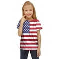 thumbnail image 1 of BOOMNY Independence Day Toddler Girls Short Sleeve T Shirts Patriotic Usa Flag Graphic 4Th Of July T-Shirts Loose Tee Tops, Sizes 9-10 Years, 1 of 5