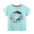 thumbnail image 1 of BOOMNY Kids Boys T-Shirts Short Sleeve Cartoon Shark Printed Tshirt For Boys Glow In The Dark Summer Shirt Tops Leisure Children's Dailywear, 1 of 7