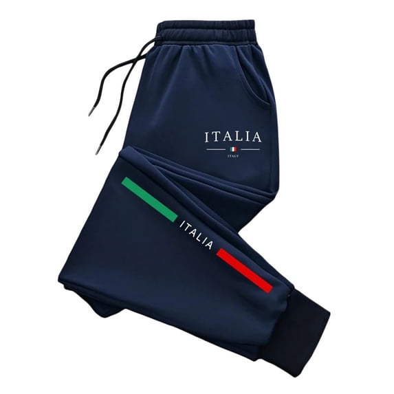 BOOMNY Italian Day Mens Sweatpants Straight Leg Pants for Men Loose Fit Elastic Waist Drawstring Patriotic Italy Flag Graphic Athletic Jogger Pant With Pocket