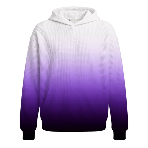 BOOMNY Kids Boys Hoodie Gradient Color Long Sleeve Waffle Hoodies for Child Fashion Fall Winter Hooded Sweatshirts with Pocket
