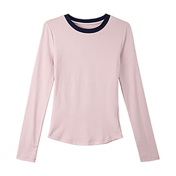 BOOMNY Kids Girls Tshirts Long Sleeve Base T-Shirts for Girls Solid Color Crew Neck Tee Shirt Cozy Fall Childrens Tops