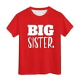 thumbnail image 1 of BOOMNY Kids Infant Girls Tshirt Short Sleeve Casual Big Sister Letter Printed T Shirts Lightweight Loose Summer Shirt Tops Leisure Girl's Clothes, 1 of 4