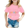 thumbnail image 1 of BOOMNY Kids Infant Girls Tshirt Short Sleeve Casual Birthday Letter Printed T Shirts Lightweight Loose Summer Shirt Tops Comfy Girls Dailywear, 1 of 3