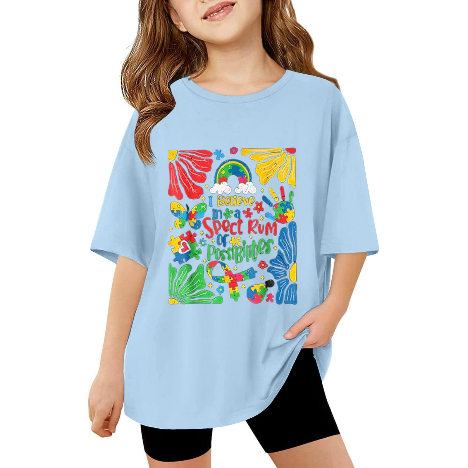 BOOMNY Kids Infant Girls Tshirt Short Sleeve Casual Letter Printed T BOOMNY Kids Infant Girls Tshirt Short Sleeve Casual Letter Printed T